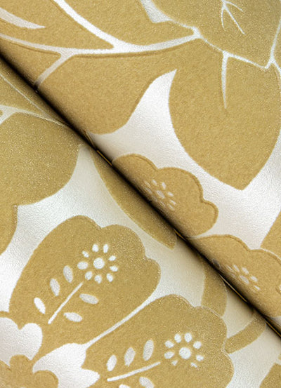 product image for Augusta Butter Flock Damask Wallpaper from Georgia Collection by Brewster 19