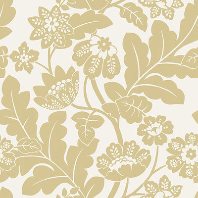 product image of Augusta Butter Flock Damask Wallpaper from Georgia Collection by Brewster 536