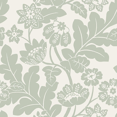 product image of Augusta Silver Flock Damask Wallpaper from Georgia Collection by Brewster 572