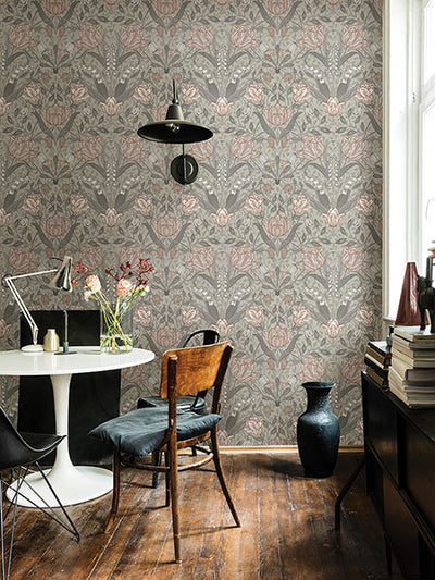 product image for filippa grey tulip wallpaper brewster 4080 44105 2 69