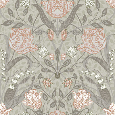 product image for Filippa Grey Tulip Wallpaper 25