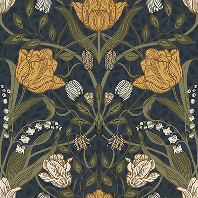 product image for Filippa Navy Tulip Wallpaper 86