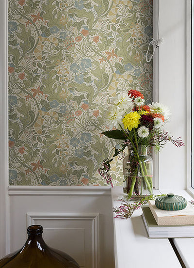 product image for elise cream nouveau gardens wallpaper brewster 4080 83101 3 90