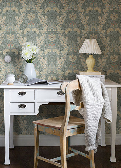 product image for ojvind light blue floral ogee wallpaper brewster 4080 83115 2 41