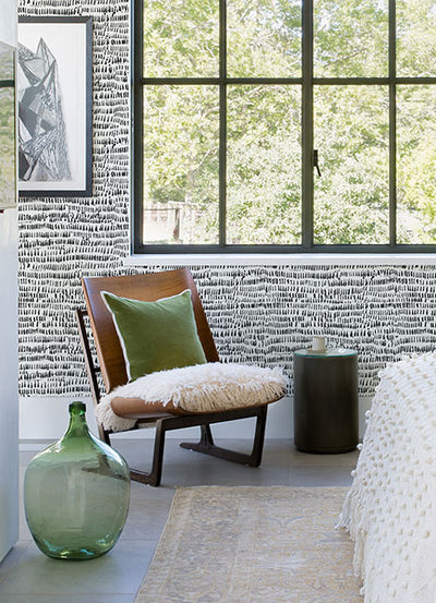 product image for Runes Charcoal Brushstrokes Wallpaper from the Happy Collection by Brewster 48