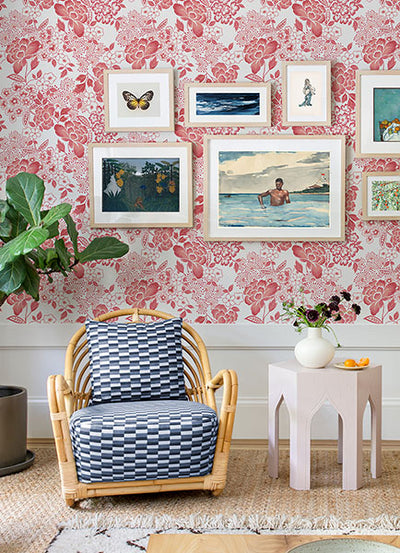 product image for Irina Coral Floral Blooms Wallpaper from the Happy Collection by Brewster 56