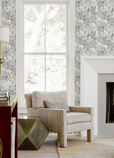 product image for Irina Grey Floral Blooms Wallpaper from the Happy Collection by Brewster 26