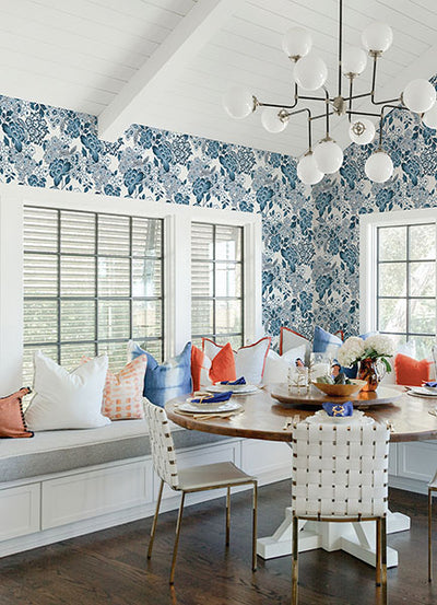 product image for Irina Blue Floral Blooms Wallpaper from the Happy Collection by Brewster 70