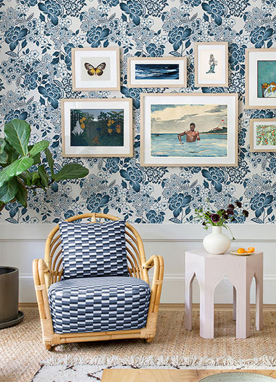 product image for Irina Blue Floral Blooms Wallpaper from the Happy Collection by Brewster 20