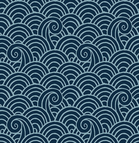 media image for sample alorah navy wave wallpaper from the happy collection by brewster 1 218