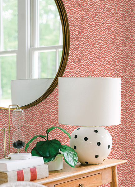 media image for Alorah Coral Wave Wallpaper from the Happy Collection by Brewster 267