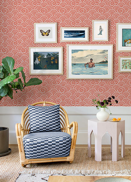 media image for Alorah Coral Wave Wallpaper from the Happy Collection by Brewster 276