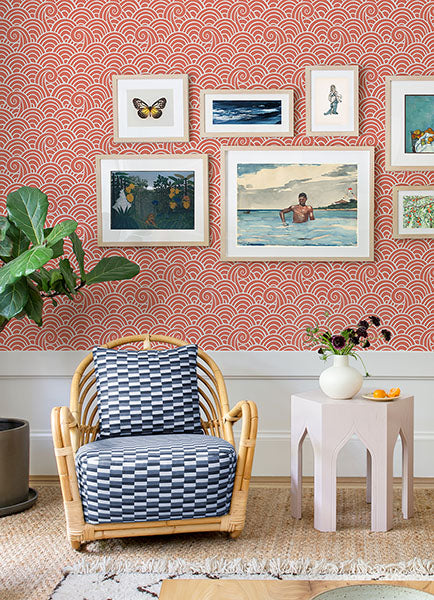 media image for Alorah Coral Wave Wallpaper from the Happy Collection by Brewster 27
