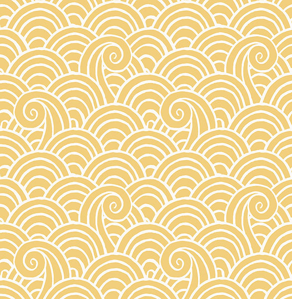 media image for Alorah Yellow Wave Wallpaper from the Happy Collection by Brewster 230