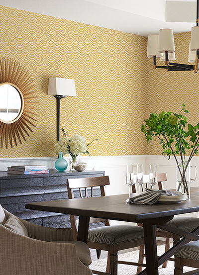 product image for Alorah Yellow Wave Wallpaper from the Happy Collection by Brewster 43