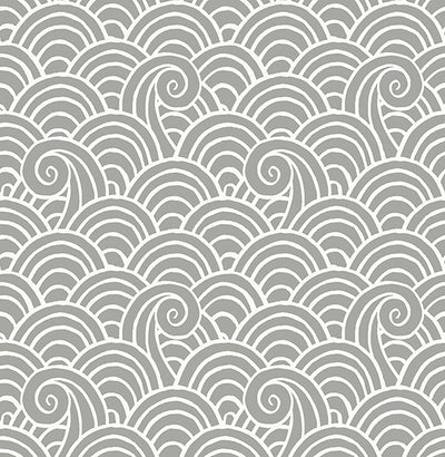 product image of Alorah Grey Wave Wallpaper from the Happy Collection by Brewster 585