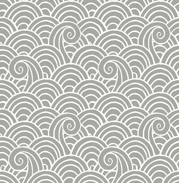 media image for Alorah Grey Wave Wallpaper from the Happy Collection by Brewster 220