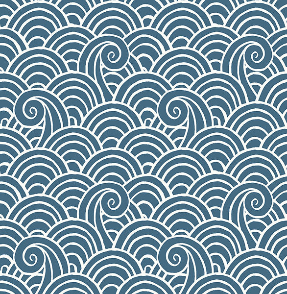 media image for Alorah Blue Wave Wallpaper from the Happy Collection by Brewster 267