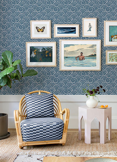 product image for Alorah Blue Wave Wallpaper from the Happy Collection by Brewster 94
