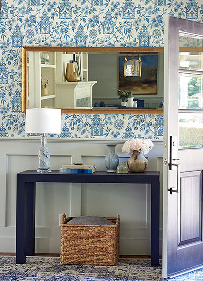 product image for Helaine Blue Pagoda Wallpaper from the Happy Collection by Brewster 33