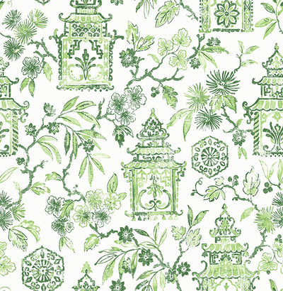 product image for Helaine Green Pagoda Wallpaper from the Happy Collection by Brewster 26