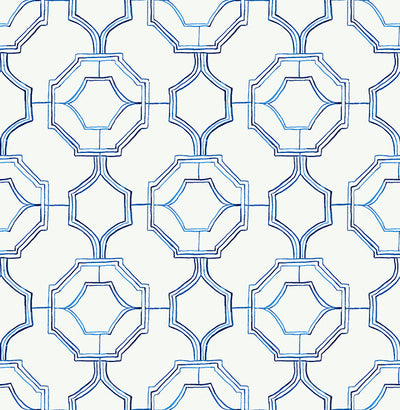 product image of Gallina Blue Trellis Wallpaper from the Happy Collection by Brewster 543