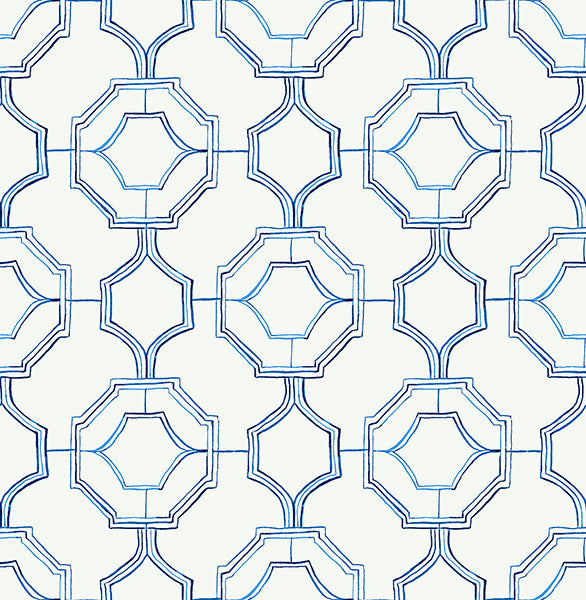 media image for Gallina Blue Trellis Wallpaper from the Happy Collection by Brewster 299