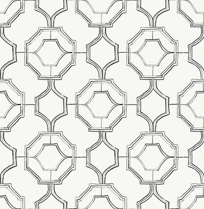 product image of sample gallina charcoal trellis wallpaper from the happy collection by brewster 1 527