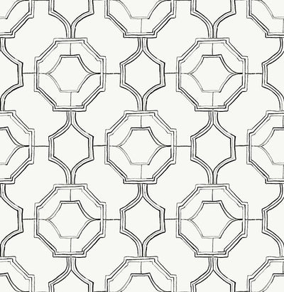 product image of sample gallina charcoal trellis wallpaper from the happy collection by brewster 1 527