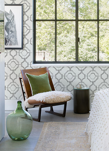 media image for Gallina Charcoal Trellis Wallpaper from the Happy Collection by Brewster 287