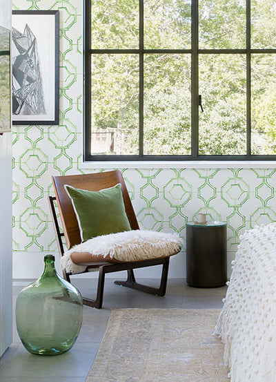product image for Gallina Green Trellis Wallpaper from the Happy Collection by Brewster 61