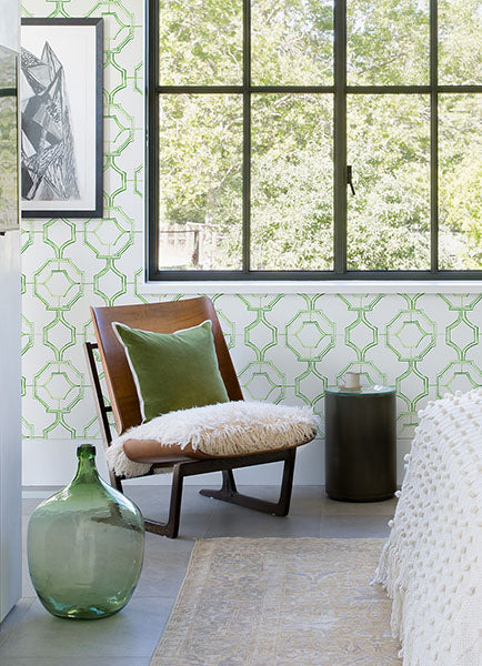 media image for Gallina Green Trellis Wallpaper from the Happy Collection by Brewster 269
