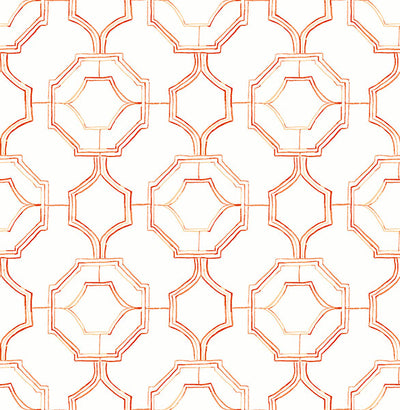 product image of sample gallina orange trellis wallpaper from the happy collection by brewster 1 533