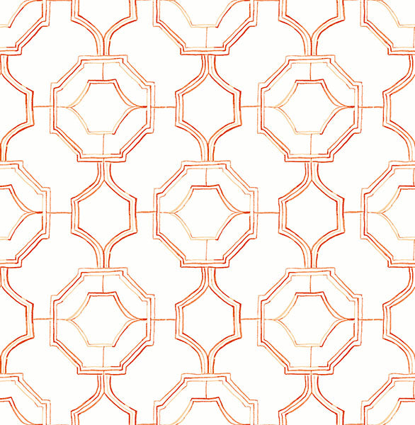 media image for sample gallina orange trellis wallpaper from the happy collection by brewster 1 263