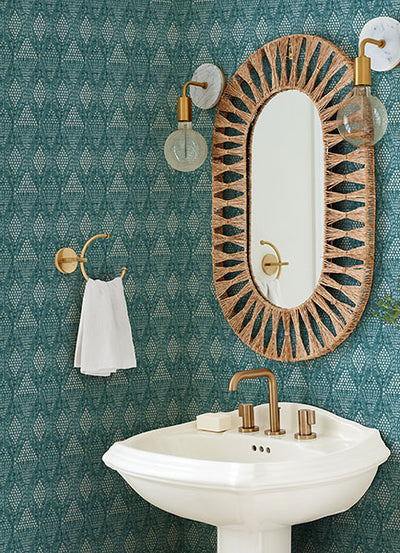 product image for Grady Teal Dotted Geometric Wallpaper from the Happy Collection by Brewster 82