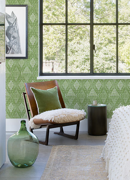 media image for Grady Green Dotted Geometric Wallpaper from the Happy Collection by Brewster 251