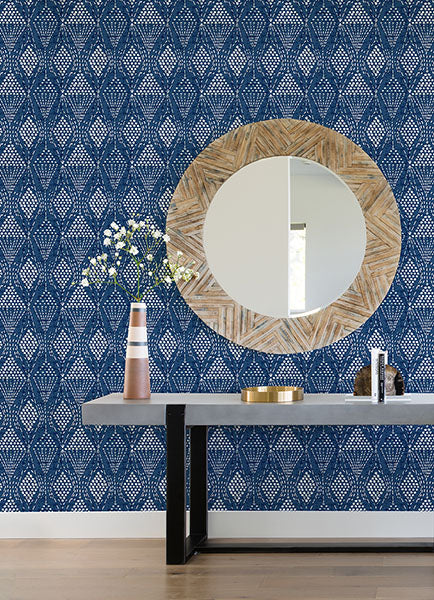 media image for Grady Blue Dotted Geometric Wallpaper from the Happy Collection by Brewster 246