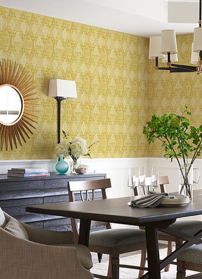 product image for Grady Yellow Dotted Geometric Wallpaper from the Happy Collection by Brewster 94