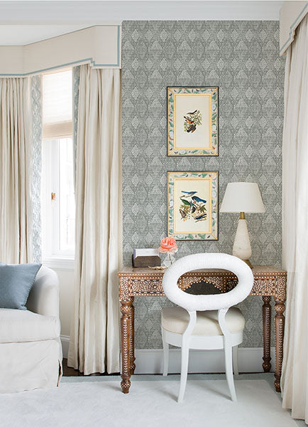 media image for Grady Grey Dotted Geometric Wallpaper from the Happy Collection by Brewster 240