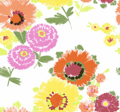 product image of sample essie yellow painterly floral wallpaper from the happy collection by brewster 1 595