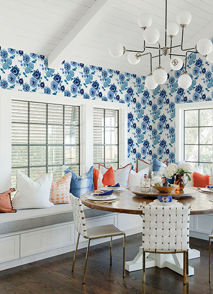 media image for Essie Blue Painterly Floral Wallpaper from the Happy Collection by Brewster 215