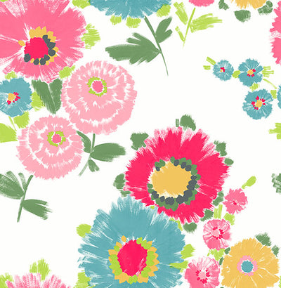 product image of sample essie pink painterly floral wallpaper from the happy collection by brewster 1 528