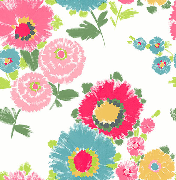 media image for sample essie pink painterly floral wallpaper from the happy collection by brewster 1 234