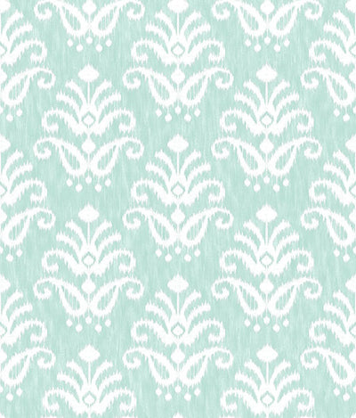 product image of sample keaton aqua medallion wallpaper from the happy collection by brewster 1 596