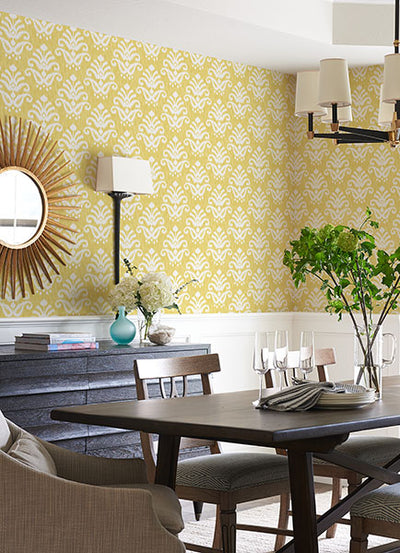 product image for Keaton Yellow Medallion Wallpaper from the Happy Collection by Brewster 86