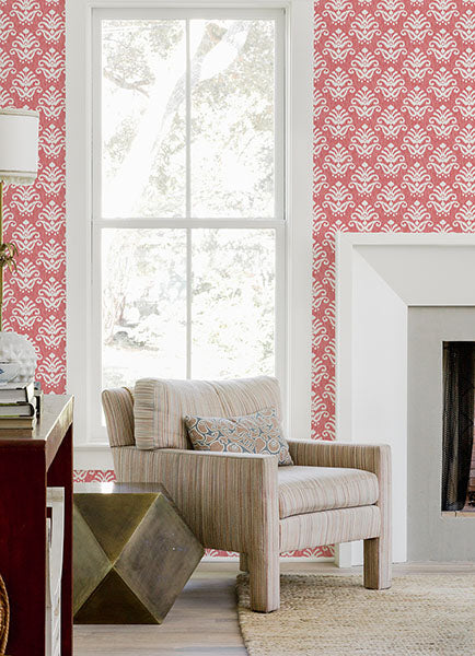 media image for Keaton Coral Medallion Wallpaper from the Happy Collection by Brewster 269