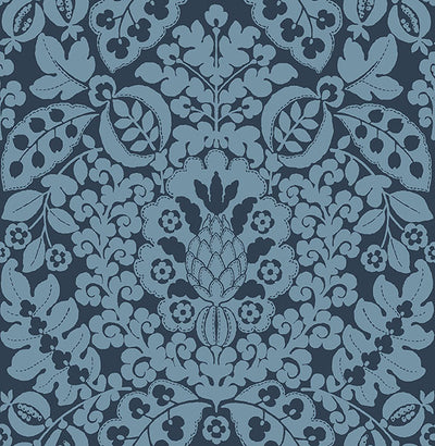 product image for Marni Navy Fruit Damask Wallpaper from the Happy Collection by Brewster 91