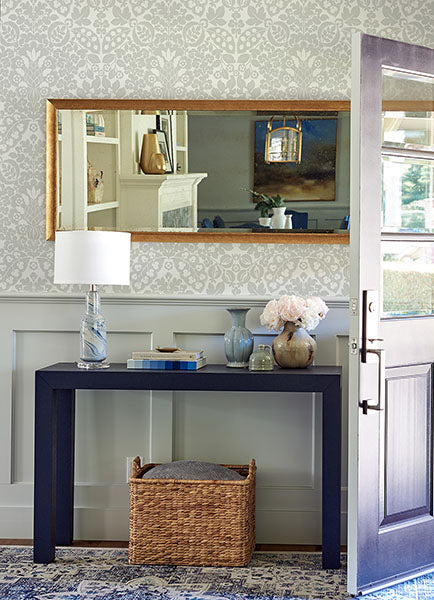media image for Marni Grey Fruit Damask Wallpaper from the Happy Collection by Brewster 22