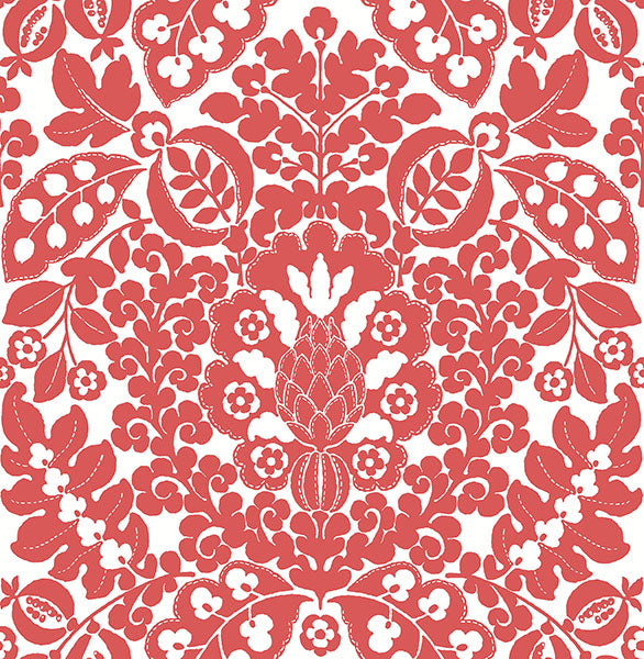 media image for Marni Red Fruit Damask Wallpaper from the Happy Collection by Brewster 276