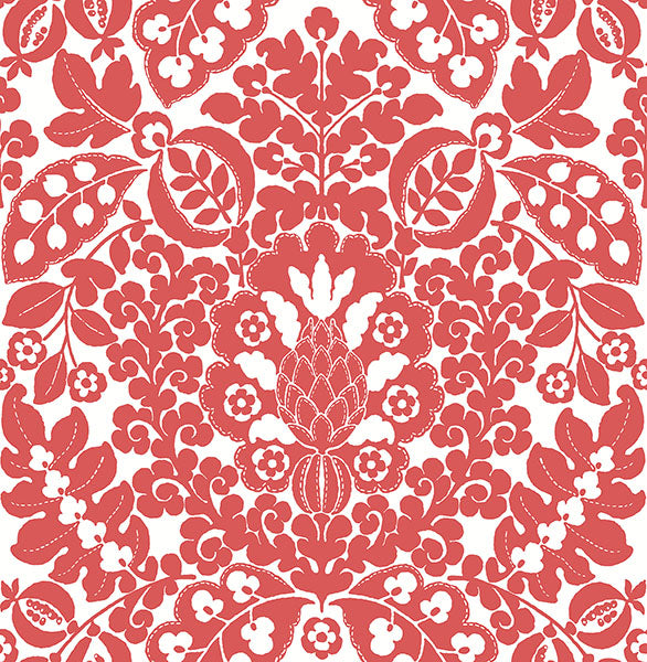 media image for Marni Red Fruit Damask Wallpaper from the Happy Collection by Brewster 276